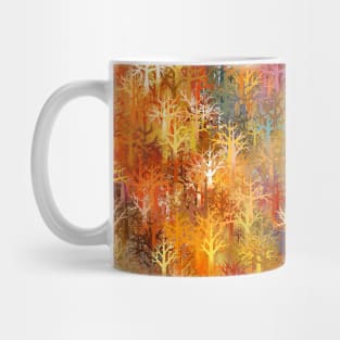 Rustic forest trees line Mug